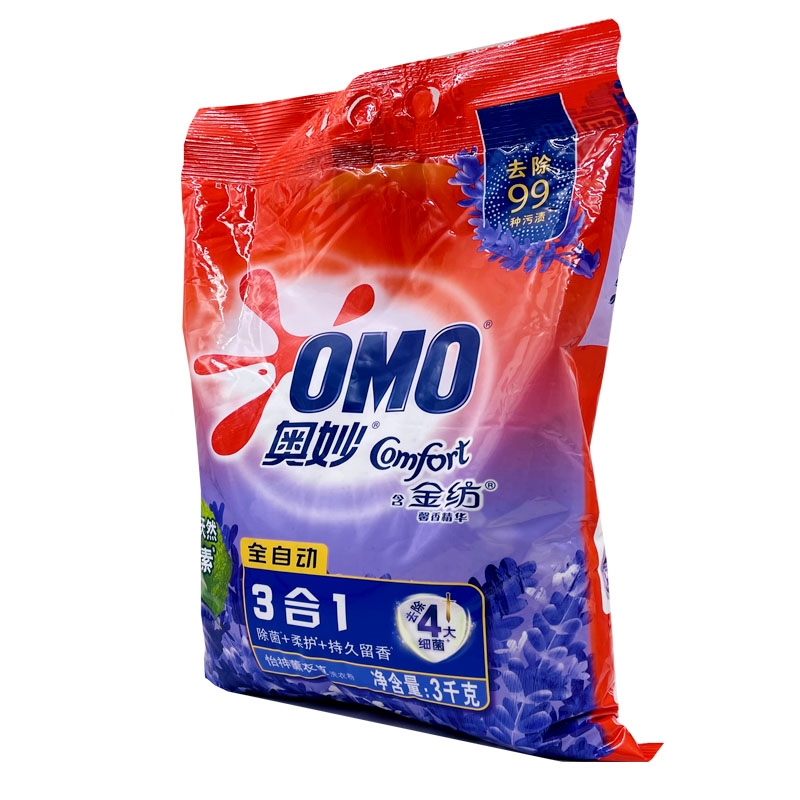 奥妙(omo)洗衣粉3kg薰衣草深层洁净全自动金纺大包家用实惠装