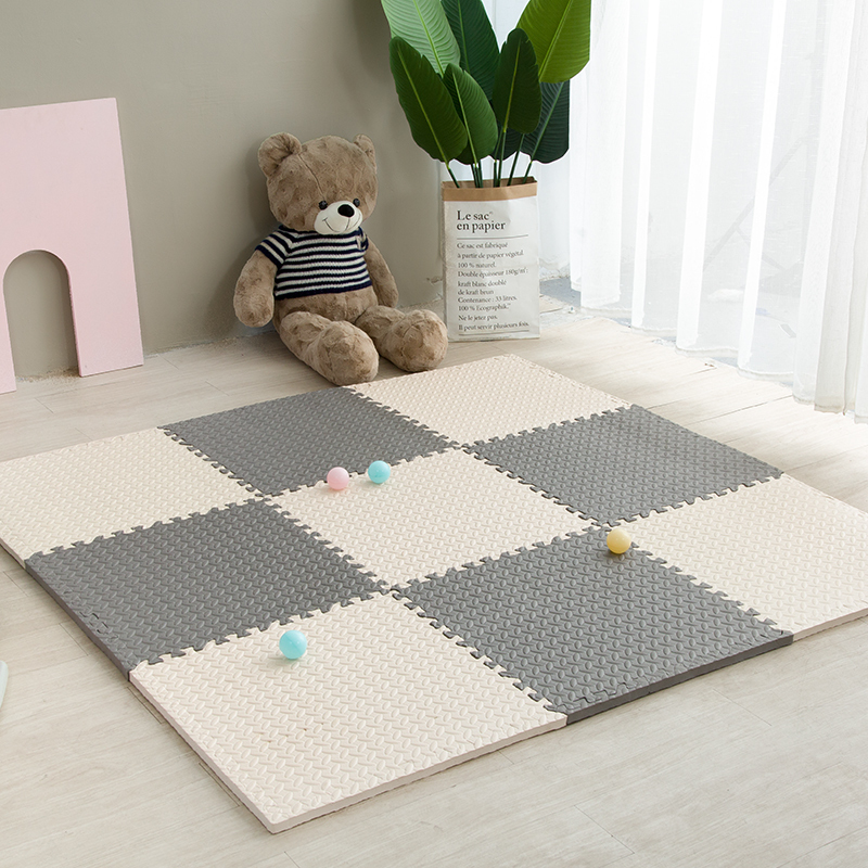 泡沫地垫拼图拼接儿童爬爬垫海绵铺地板垫子加厚爬行垫 十字纹30*30*