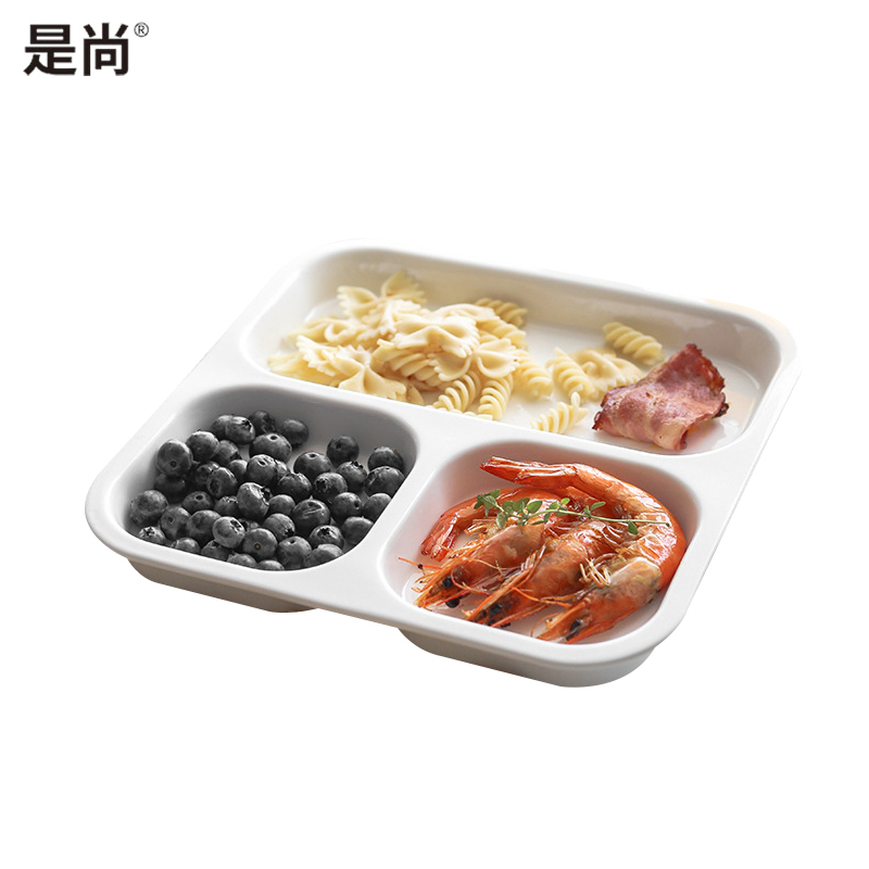 是尚 陶瓷分格餐盘 多格分食早餐分隔盘