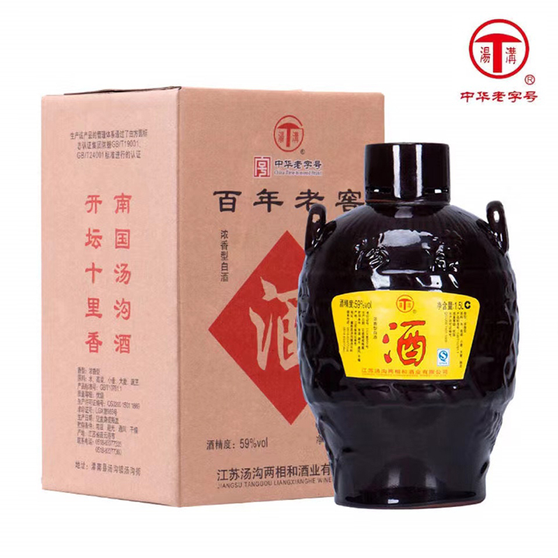 汤沟酒 百年老窖 浓香型白酒 59度 1500ml 大坛装