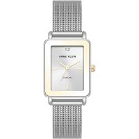 Anne Klein 女士手表 Genuine Diamond Dial 时尚石英女表 钢带甜美小方表