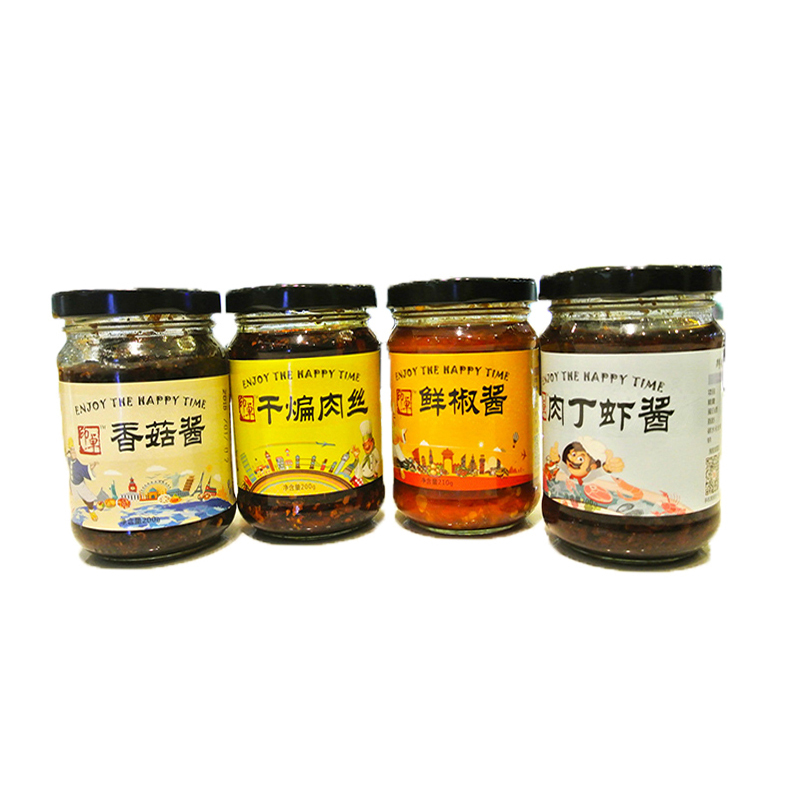 印卓 香菇酱+鲜椒酱+干煸肉丝酱+肉丁虾酱4口味组合装 200g*4瓶 下饭拌饭酱