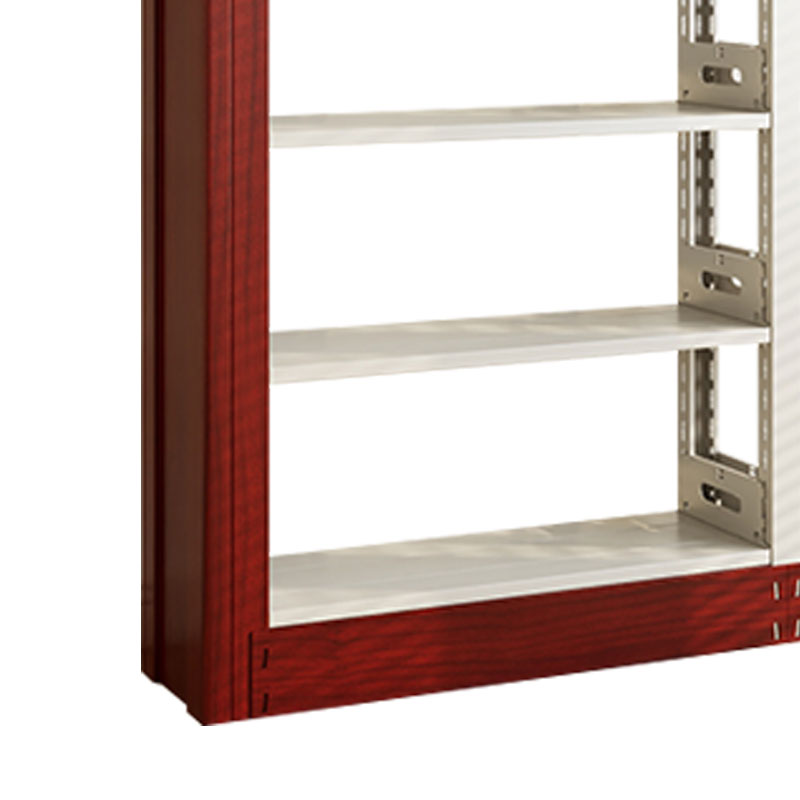 臻远ZY4072629 钢制书架红色资料架 单面6层一列四组 3700*300*2000mm高清大图