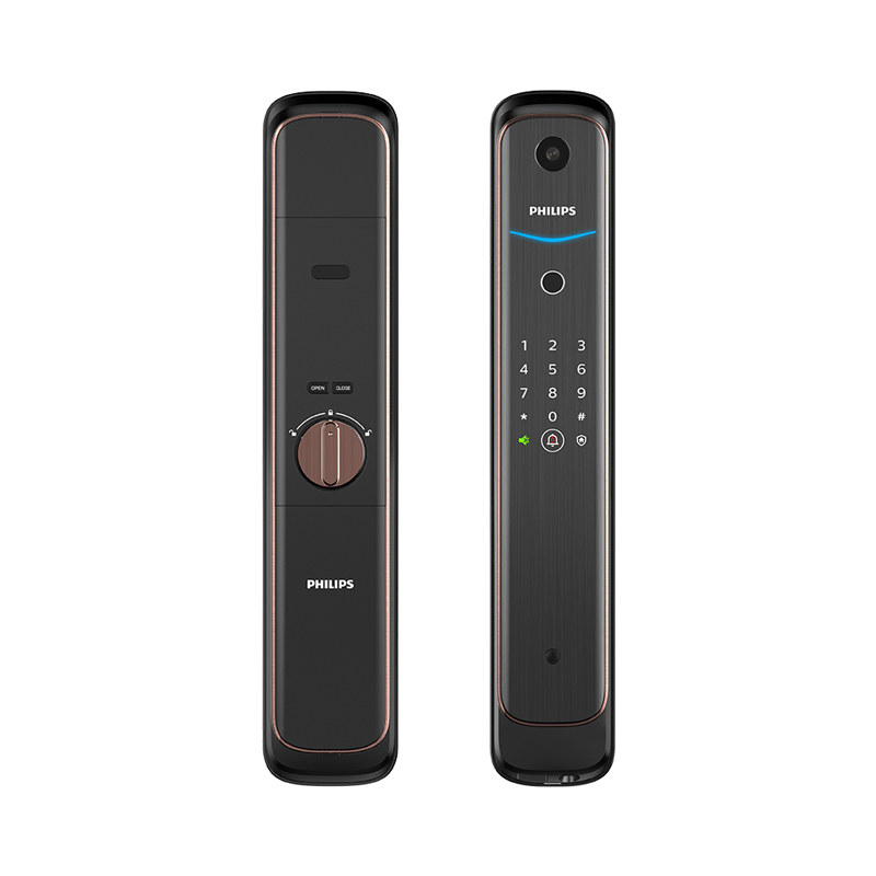 飞利浦(Philips)DDL702可视WiFi远程开锁家用推拉式智能锁 红古铜