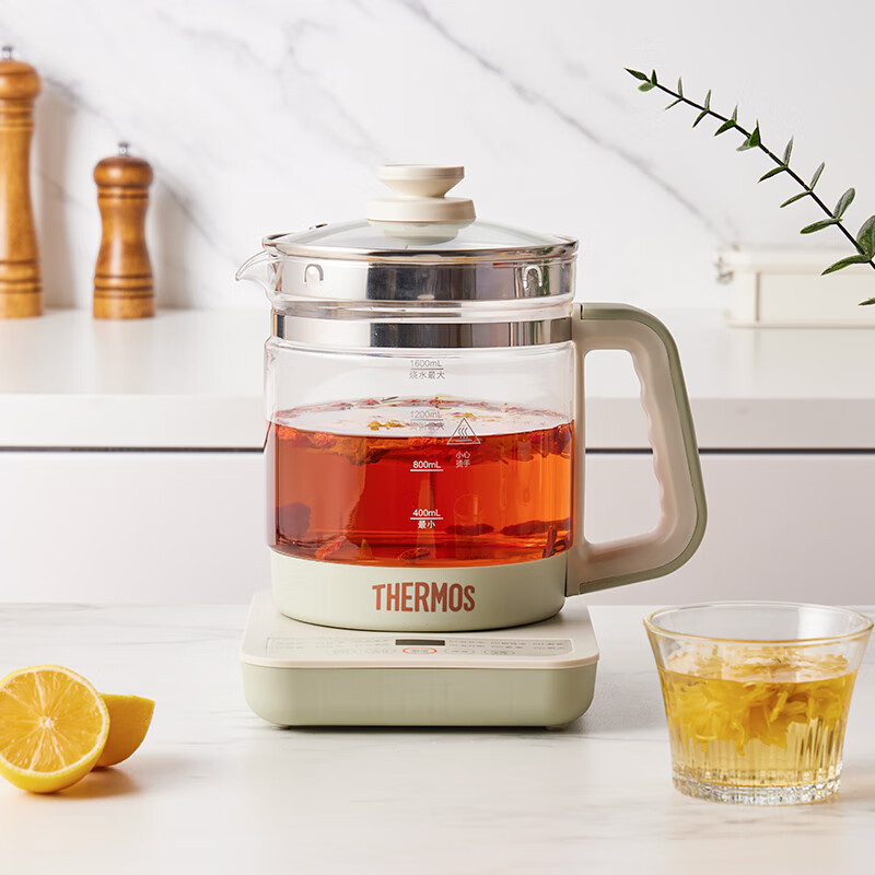THERMOS 膳魔师液体加热器(养生壶)奶绿色800W EHA-1617E高清大图