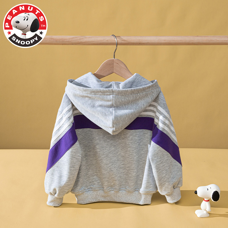 史努比(SNOOPY)新款儿童套装韩版撞色拼接休闲运动套装SXM070