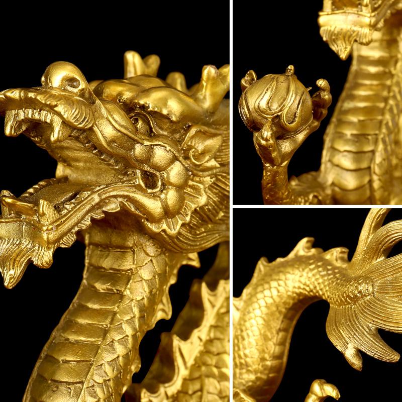 美帮汇铜龙摆件铜龙工艺品大号生肖龙青龙酒柜办公室桌装饰品高清大图