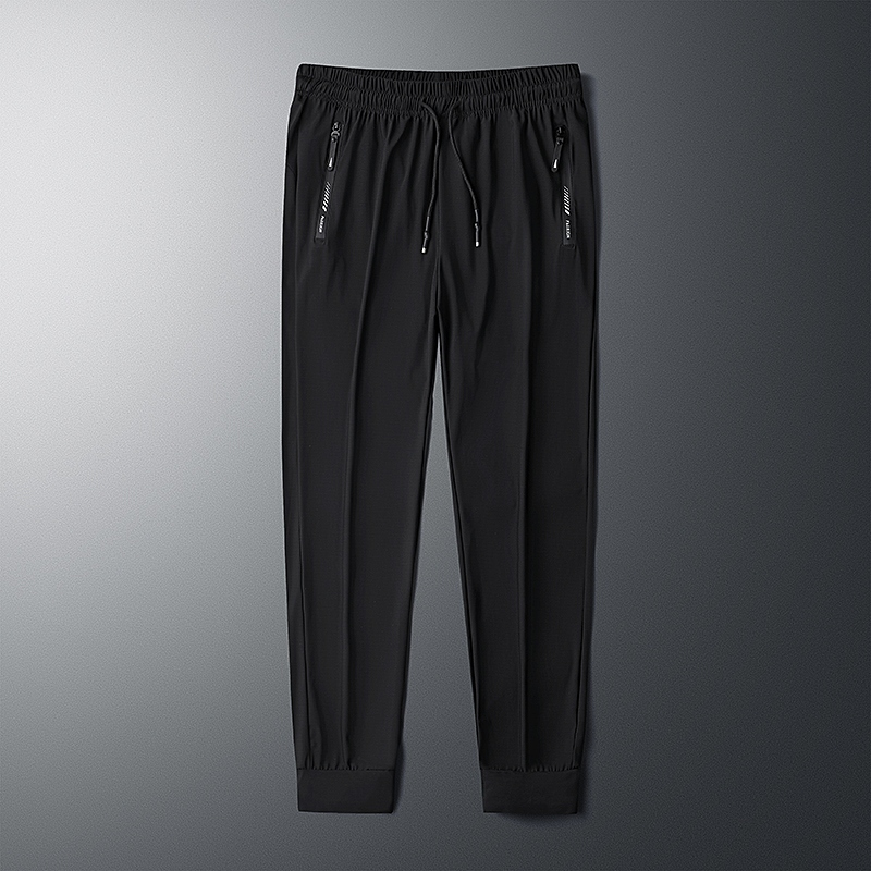 爺特冰丝裤男夏季薄款宽松束脚超薄垂感丝滑休闲长裤男士速干运动裤子
