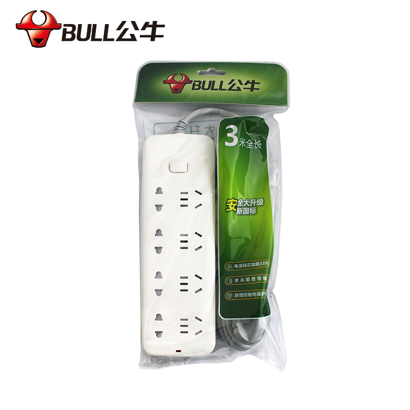 BULL公牛 S1440 新国标插座 插排 3m