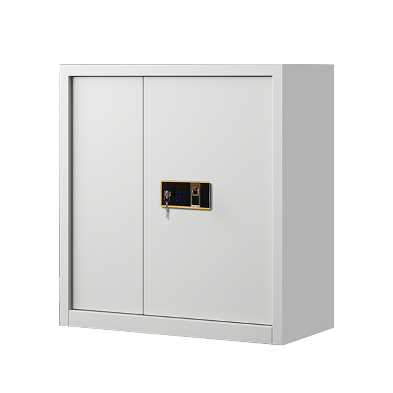 帅畅指纹电子保密柜钢制密码文件柜档案柜矮柜资料柜办公柜单节白色钥匙指纹高清大图