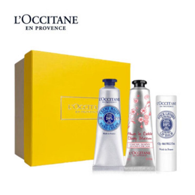欧舒丹(L’OCCITANE)护手润唇3件套(味道随机)经典手唇套装补水保湿
