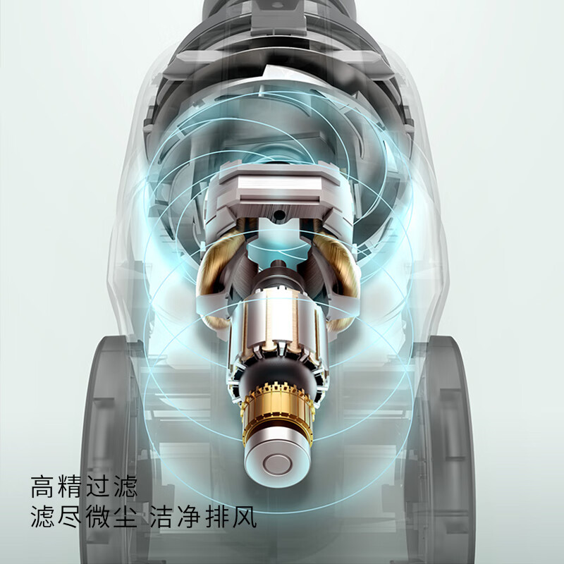 美的(Midea)吸尘器手持推杆两用多刷头强力低噪大吸力4重过滤5米有线易清洁尘杯吸尘器SN7高清大图