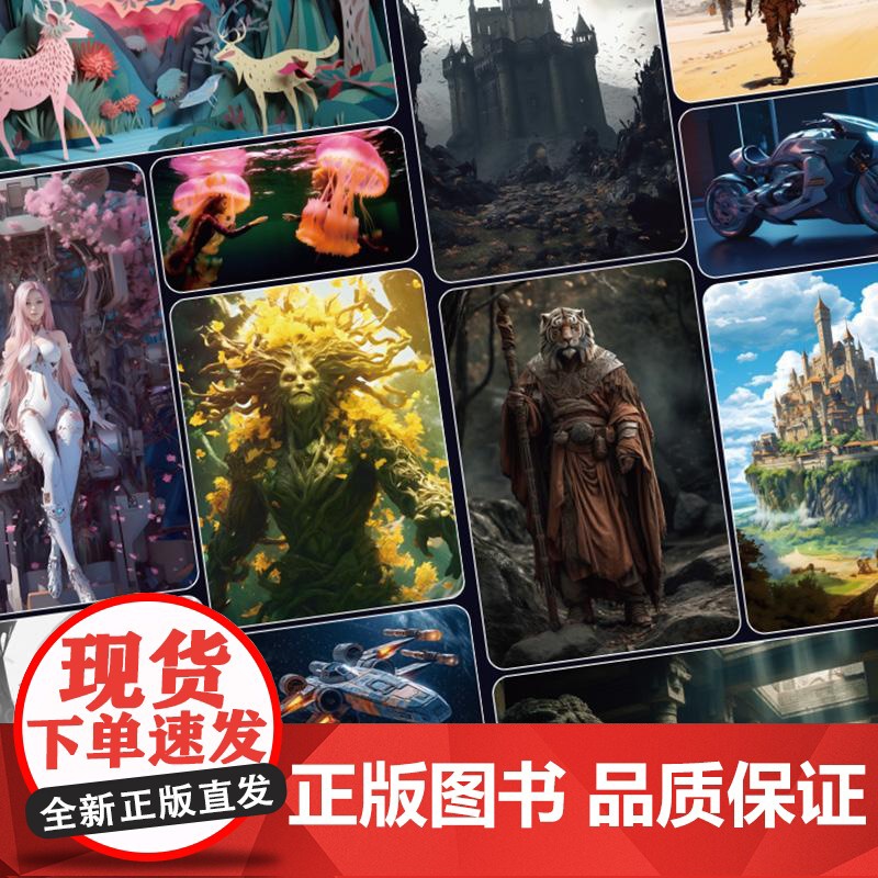 AI视觉艺术 Midjourney创作从入门到应用 第2版 AI绘画教程书MJ软件教程ai人工智能插画设计AIGC绘图高清大图
