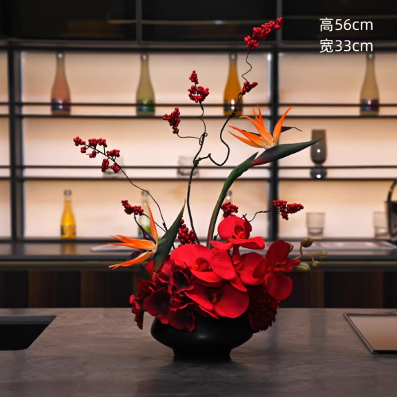 智美环球 红色春节装饰仿真摆件 商域·蝶翩