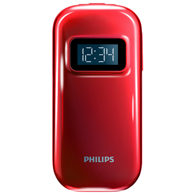飞利浦(PHILIPS) E321 翻盖双屏 移动/联通2G老人机 双卡双待 超长待机老人手机 学生备用老年功能机 中国红