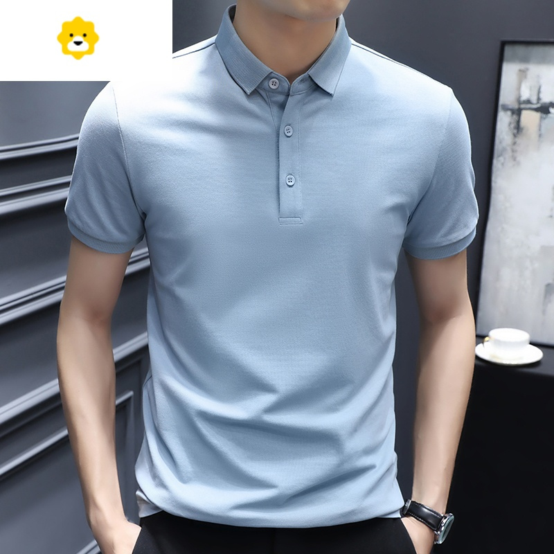 fishbasket纯色polo衫男士短袖有领t恤商务休闲上衣服青年夏天百搭po