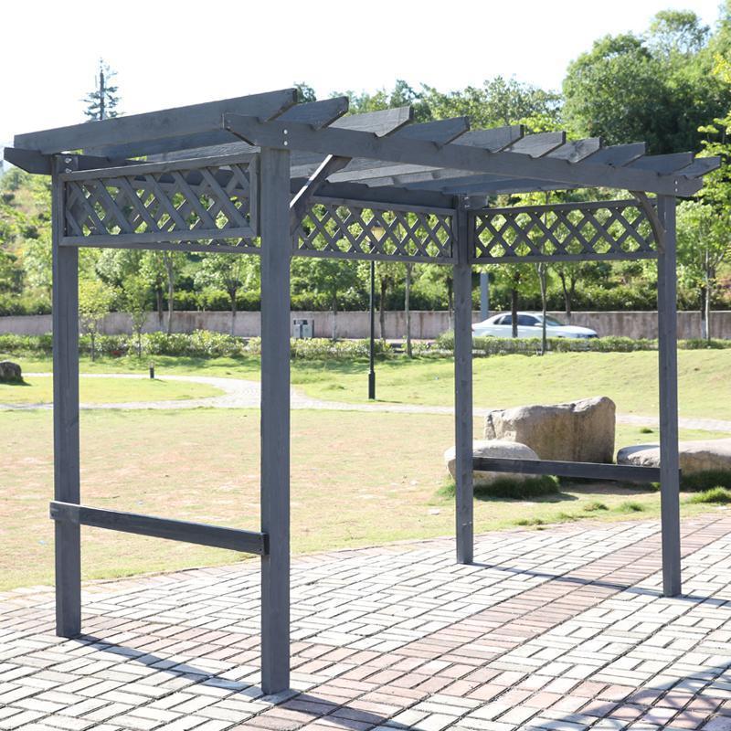 森美人防腐木葡萄架户外庭院简易小木屋别墅休闲凉亭子室外花园实木长廊 葡萄架子（长3米宽1.3米）星空灰