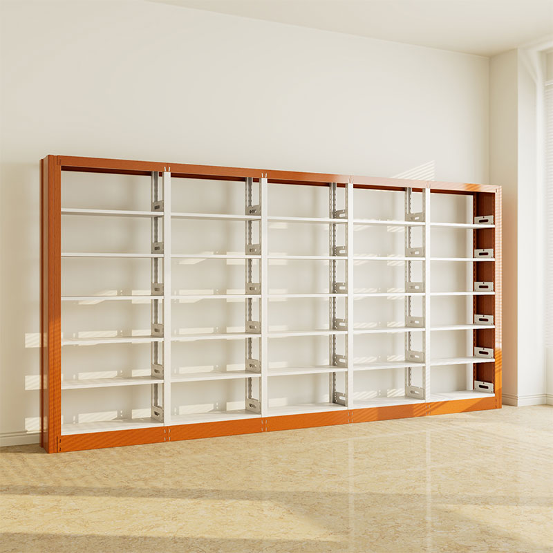 臻远ZY4072625 钢制书架黄色资料架 单面6层一列五组 4600*300*2000mm高清大图