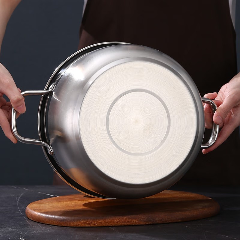 易铂易铂yispot 埃德蒙汤锅 不锈钢加厚汤锅26cm(带蒸架)YP-6331 26CM高清大图