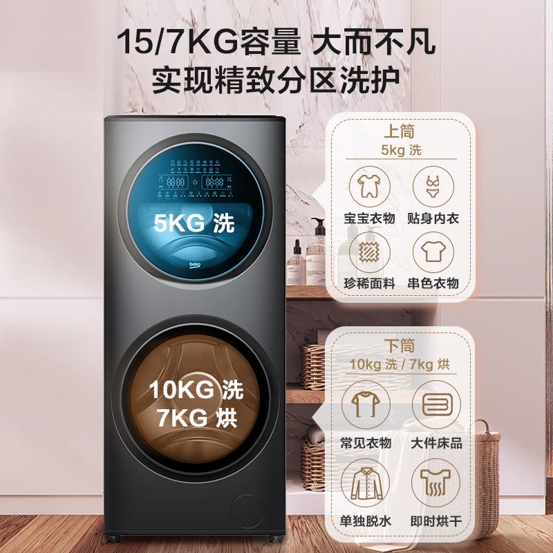 倍科智爱子母双筒洗干一体机EWWD 51076 DUMP1图片