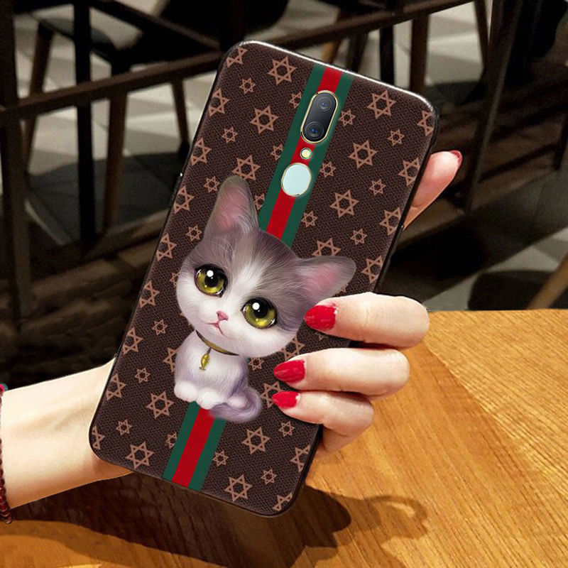 OPPO A9手机壳防摔PCAM10保护套腕带可爱卡通创意个性硅胶软超薄 腕带黑猫 OPPO A9单壳(无腕带)