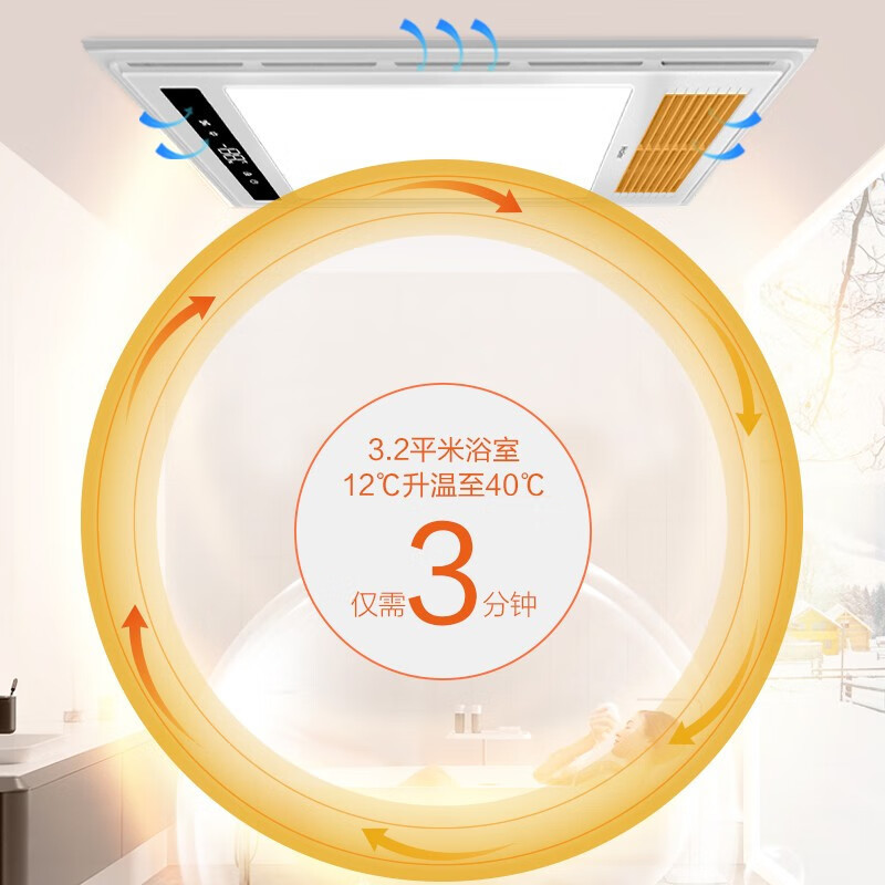 海尔浴霸Z3多功能高效速暖2400W大功率18W柔光照明