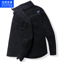马克华菲夹克男2022秋季新款休闲明辑线设计潮流宽松牛仔外套