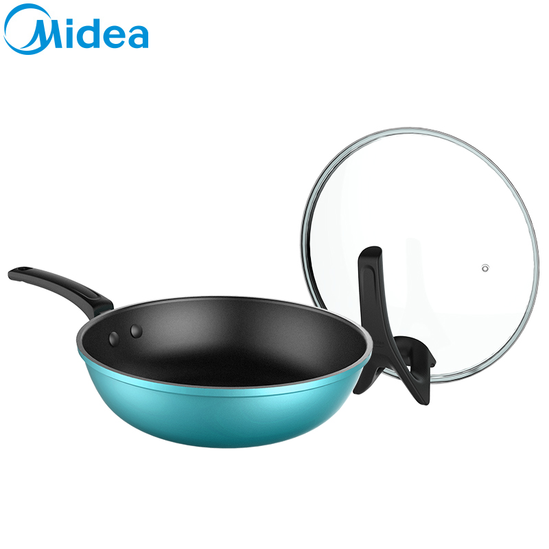 美的(Midea) 炊具 CL30T01 不粘锅无油烟平底可立燃气煤气灶通用锅具炒菜锅家用不生锈锅具炒菜锅炒锅