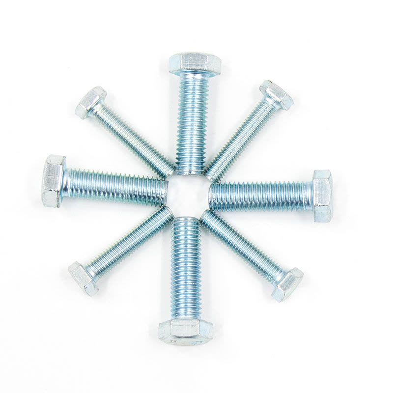 冰禹 BY-1092 8.8级碳钢镀锌六角螺栓 蓝白锌 GB5783 M12×75 (P1.75) 20个图片