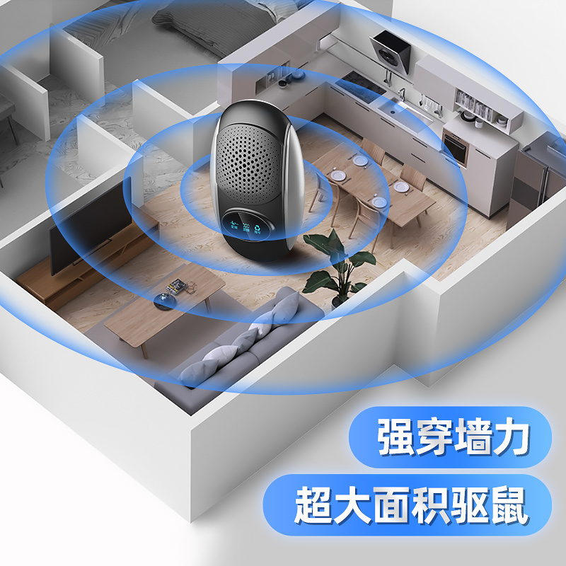 超声波驱鼠捕鼠神器强力灭鼠老鼠笼全窝贴全自动粘鼠板老鼠一窝端 高效灭老鼠神器白色1台
