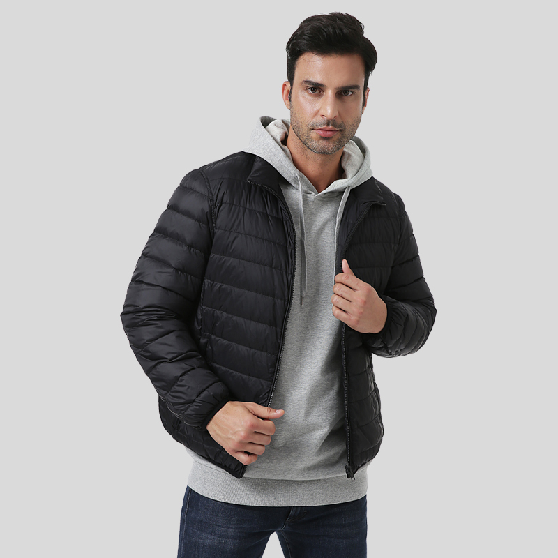 luxurylane男士羽绒服轻薄两面穿白鸭绒羽绒服