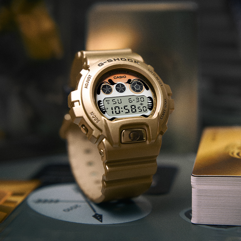 卡西欧手表 G-SHOCK 达摩不倒翁主题系列金色配色 特殊背刻 防水防震运动表款DW-6900/GM-6900