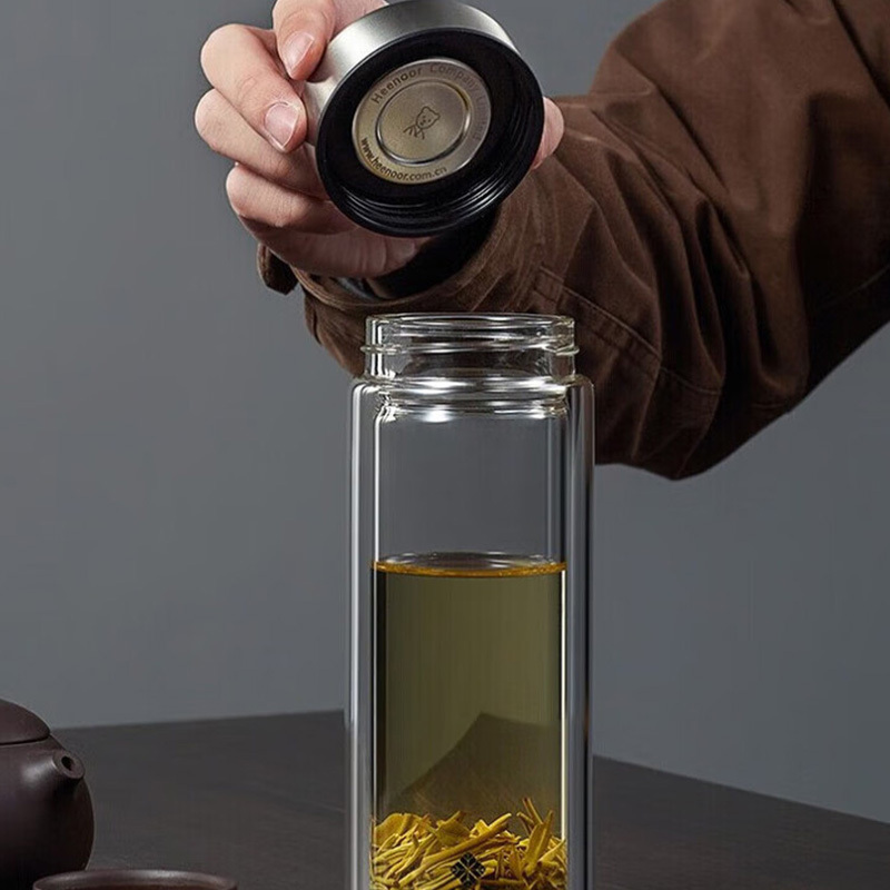 希诺玻璃杯280ml精品款便携耐用N-6566(颜色随机)高清大图