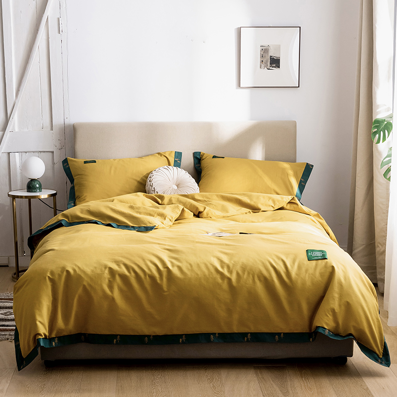 美帮汇款四件套全棉全棉床单布料面料床上用品少女心双人被单简约高清大图