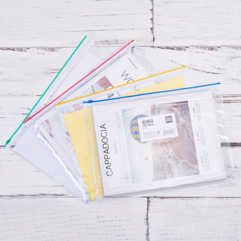 得力5526拉链袋A4(混)12只/包高清大图