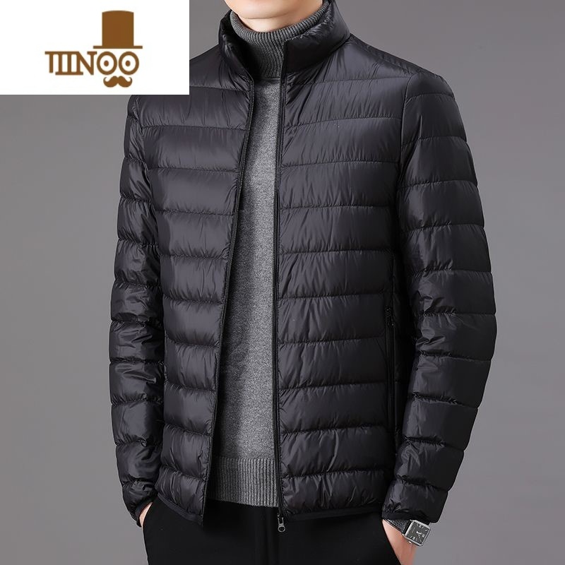 YANXU冬季轻薄款羽绒棉服男短款大码休闲立领保暖上衣爸爸男装棉衣外套高清大图