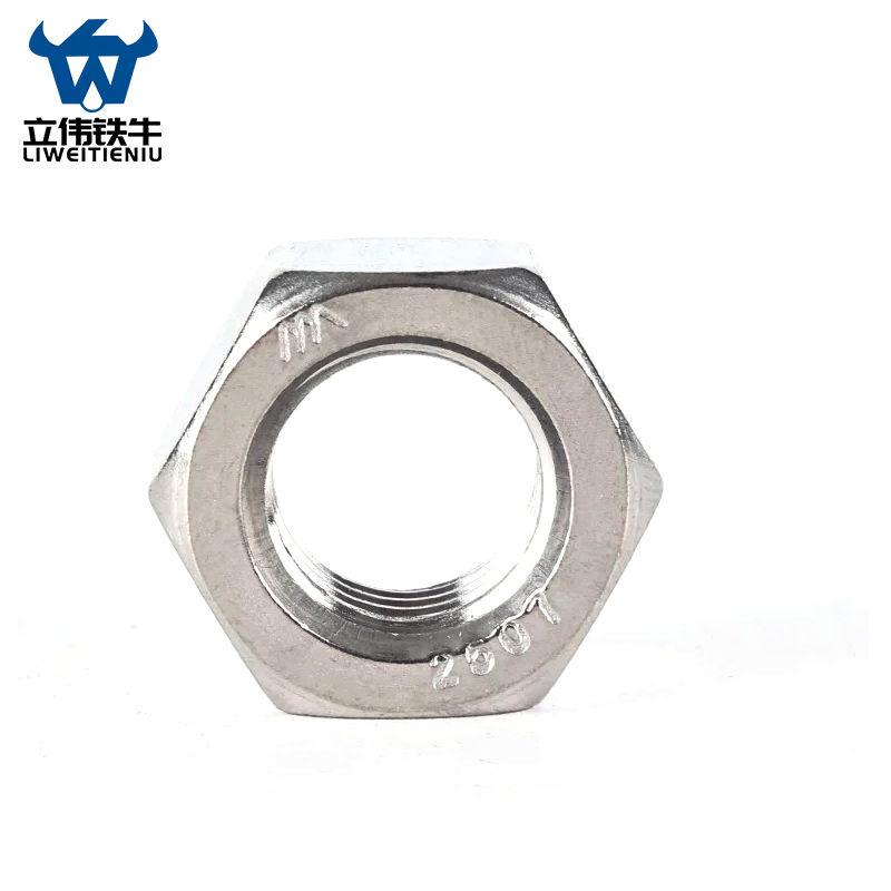 立伟铁牛铜镀镍螺母6mm 100个/包高清大图