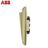 ABB开关插座 德逸珍珠金 一开三控中途开关面板AE119-PG