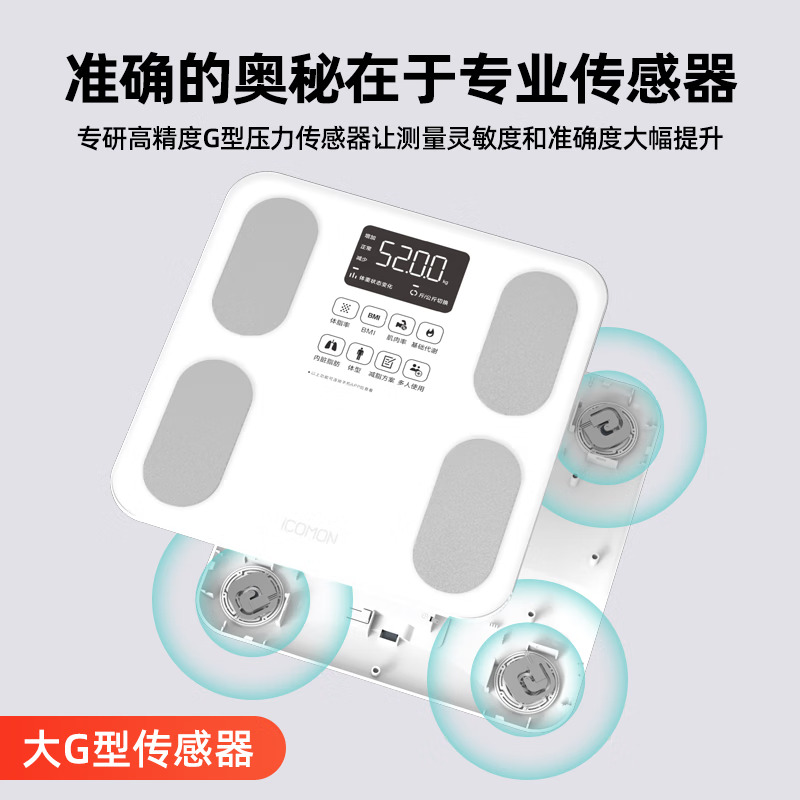 沃莱 SO01充电款 智能体脂秤 白色高清大图