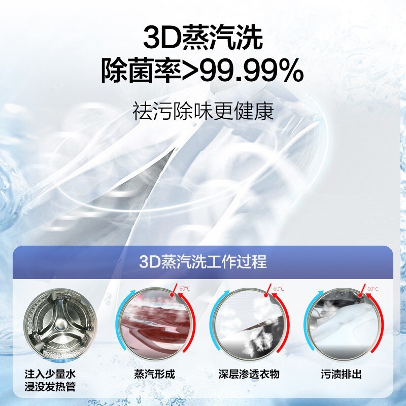 [支持以旧换新]威力滚筒洗衣机10公斤全自动变频洗烘一体机 纤薄机身 高温洗 快速烘干XQG100-1016DPHX灰高清大图