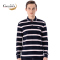 鳄鱼恤CROCODILE 秋季男装新品 男士商务休闲条纹时尚翻领长袖polo衫 顺丰发货 BA-53512