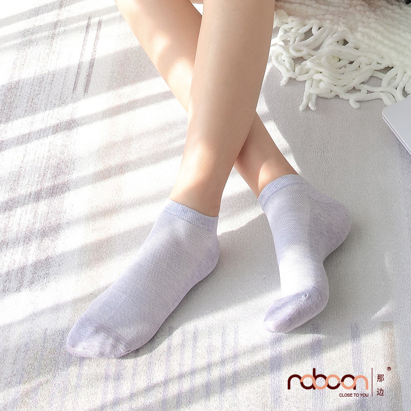 那边女士船袜莫代尔袜子短袜夏季纯色休闲袜舒适透气0396