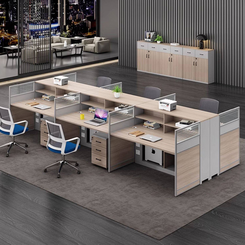 誉卓远职员办公桌椅简约办公桌卡座办公电脑桌屏风组合 单人位（独立高柜）高清大图