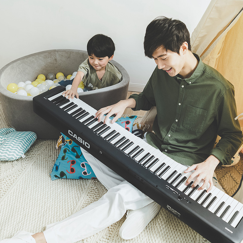 卡西欧(CASIO)电钢琴 CDP-S100BK 88键重锤立式 时尚轻薄便携款( 支持干电池) 单琴头