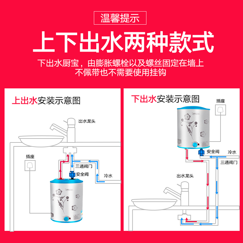 法尔希顿 FEH8P储水式小厨宝电热水器8L/升 上出水 全国联保