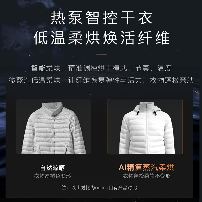 COLMO星图10公斤干衣机AI超感知 42℃热泵柔烘 UV紫外线杀菌 CLHZ10E高清大图