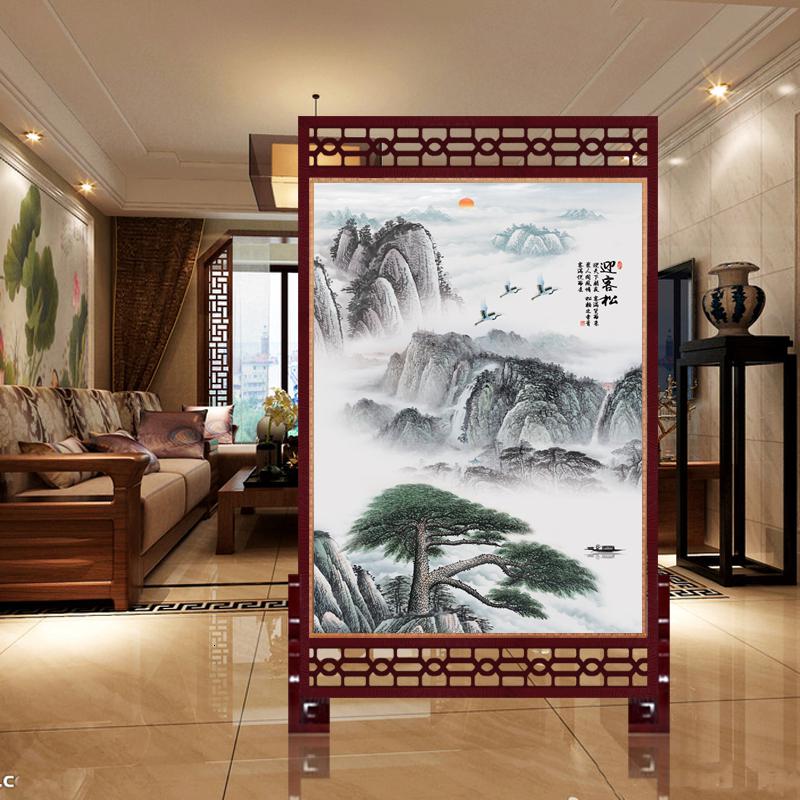 BONJEAN现代中式实木屏风隔断客厅小户型办公室玄关隔断装饰座屏高清大图