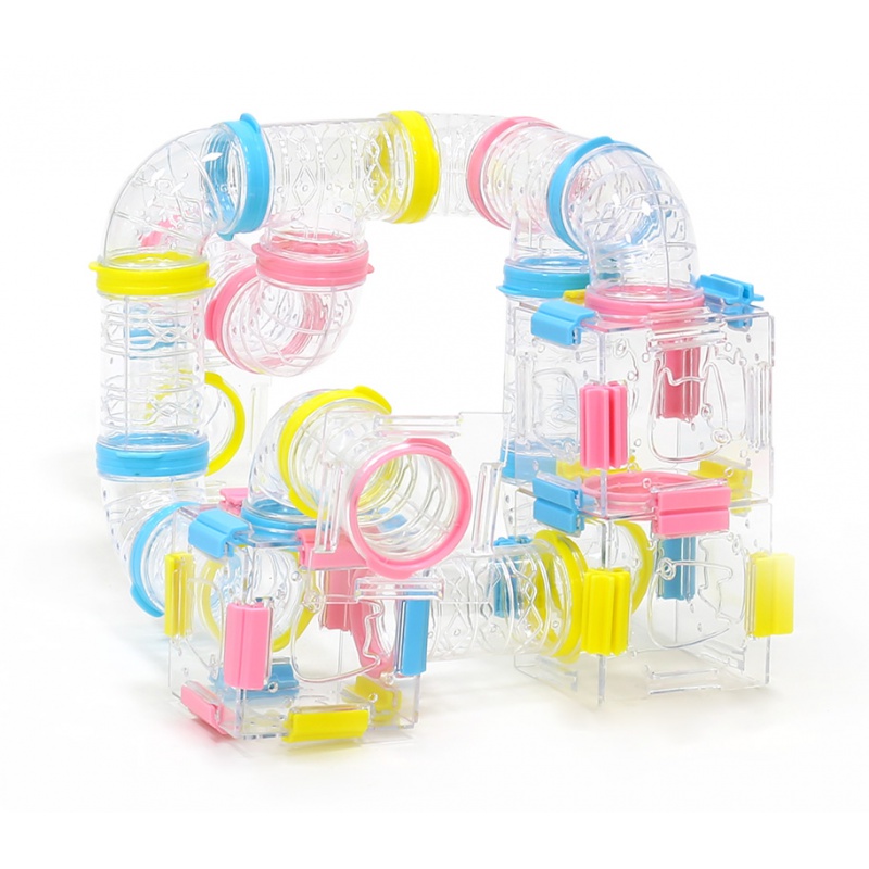 仓鼠笼子DIY豪华外接管道笼超大仓鼠基础笼双层金丝熊花枝鼠别墅高清大图