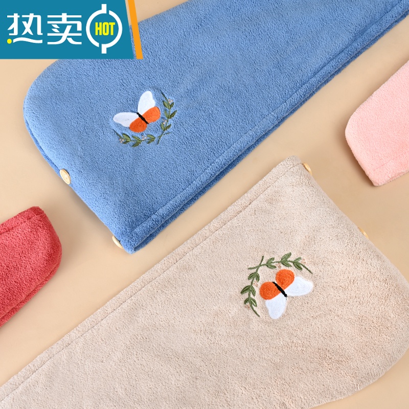 敬平干发帽女吸水速干可爱加厚2021新款浴帽洗澡擦头发干发包头巾 双层加厚180g-浅羊驼高清大图