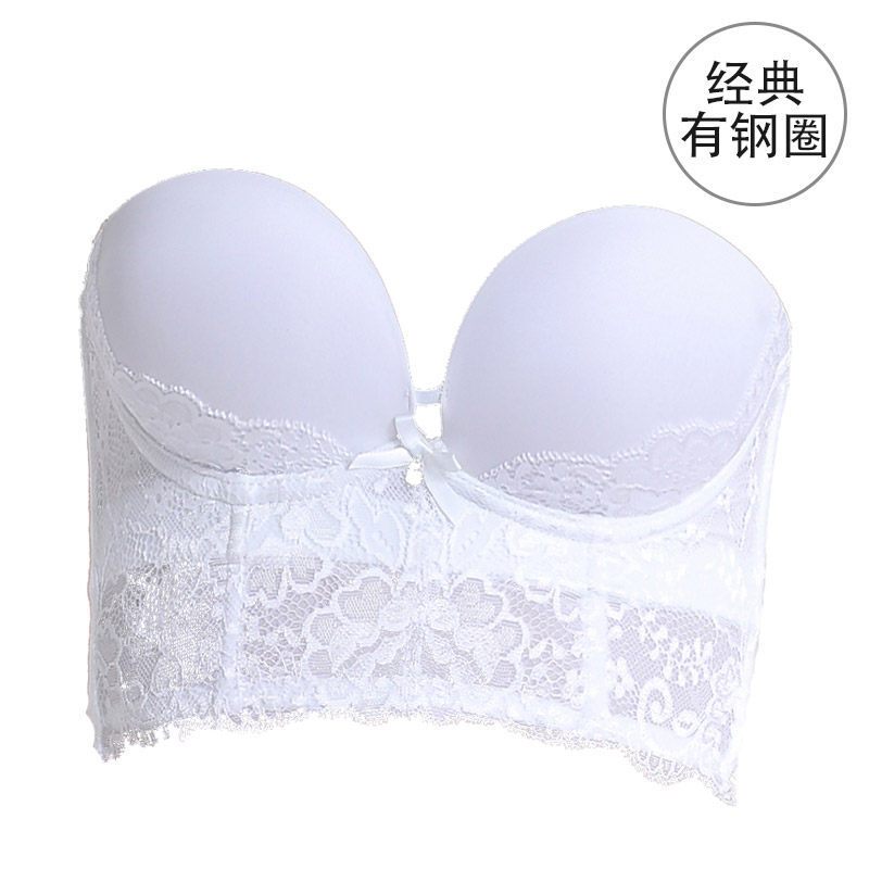 婚纱无肩带胸拢隐形文胸礼露肩背蕾丝杯内衣胸罩